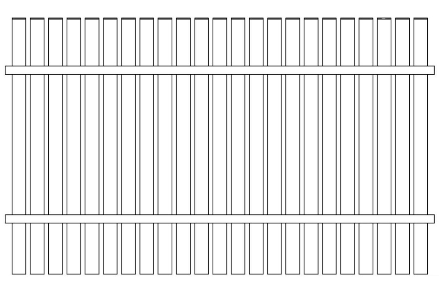 Aluminium Flat Top Picket Fence Panel 1200x2020mm White